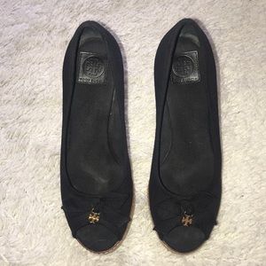 STILL AVAILABLE - Black Tory Burch Wedges